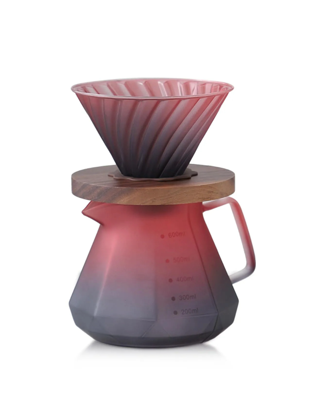 Drip, dzbanek Diamond Red - szklany zestaw