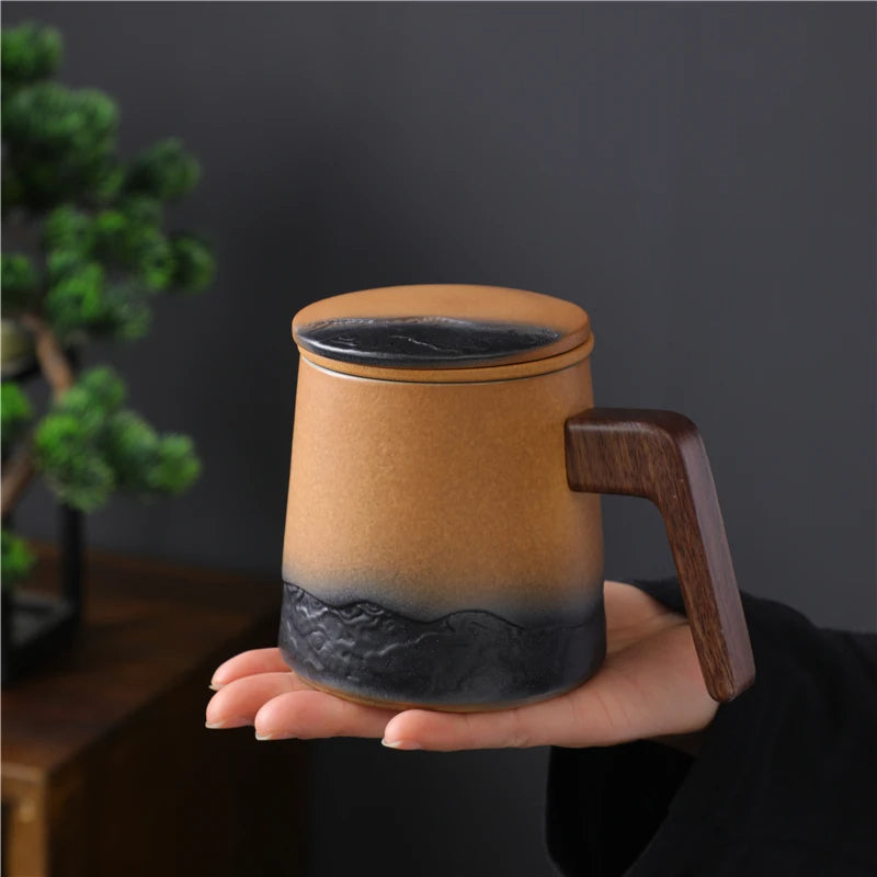 Kubek ceramiczny z zaparzaczem Terra – 360 ml