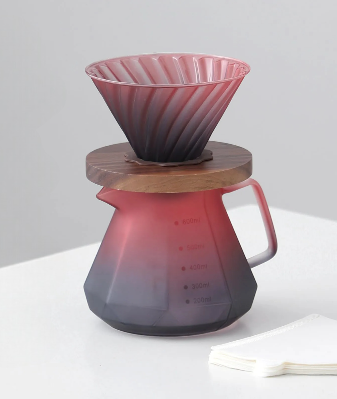 Drip, dzbanek Diamond Red - szklany zestaw