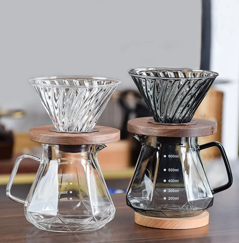 Drip - szkło i drewno