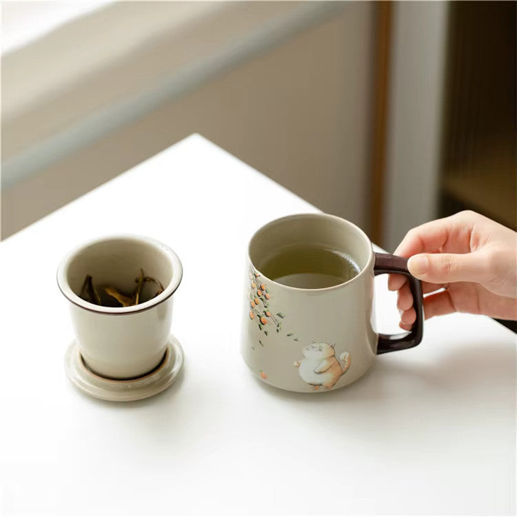 Kubek ceramiczny z zaparzaczem Muguri - 360ml