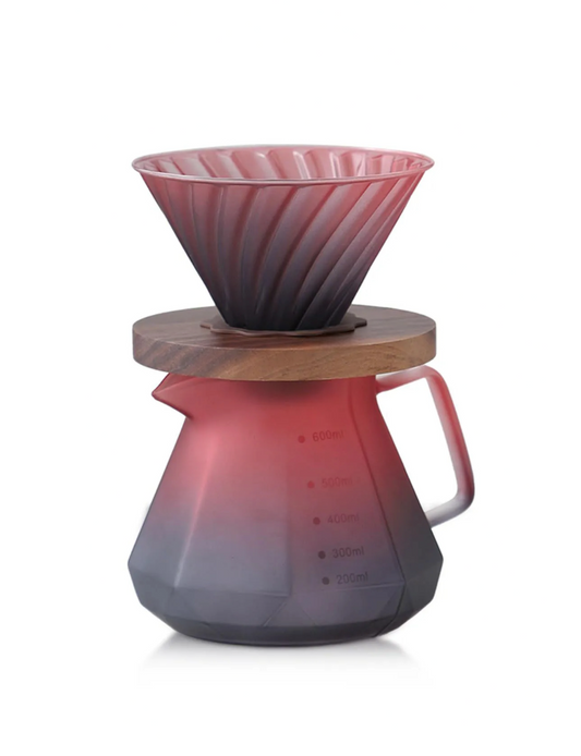 Drip, dzbanek Diamond Red - szklany zestaw