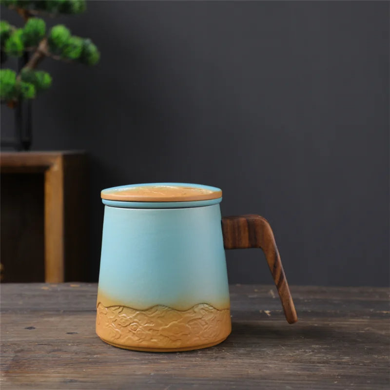 Kubek ceramiczny z zaparzaczem Terra – 360 ml