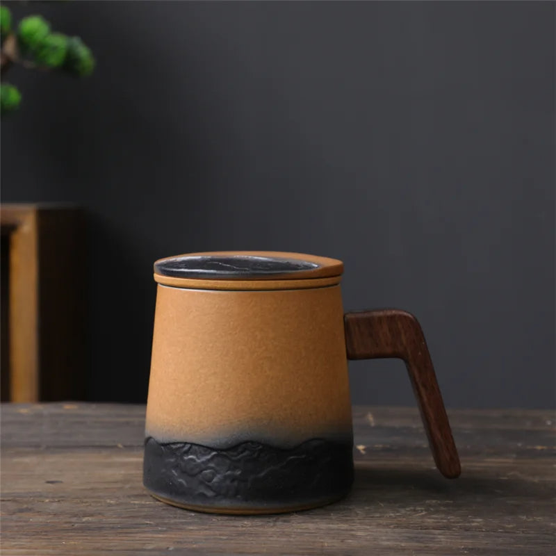 Kubek ceramiczny z zaparzaczem Terra – 360 ml