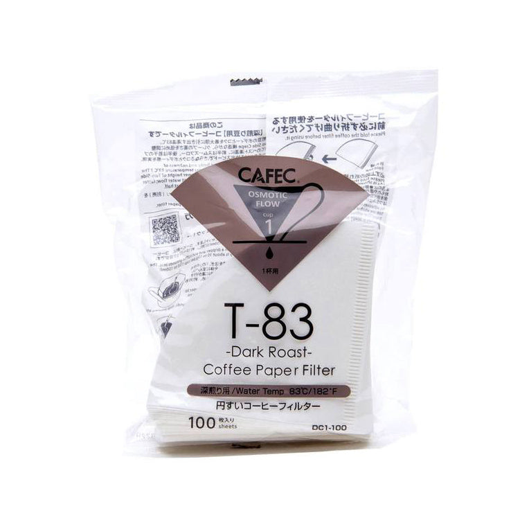 Opakowanie filtrów Cafec T-83 Dark Roast 1 cup, 100 sztuk, z brązową etykietą