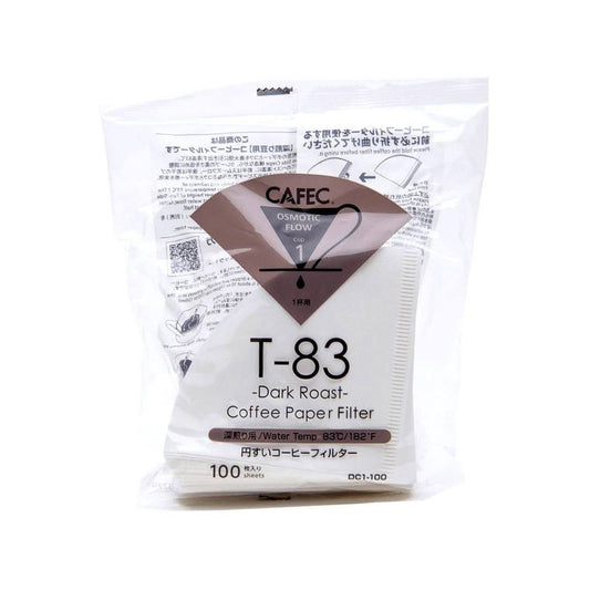 Opakowanie filtrów Cafec T-83 Dark Roast 1 cup, 100 sztuk, z brązową etykietą