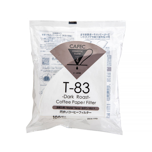 Opakowanie filtrów Cafec T-83 Dark Roast 4 cup, 100 sztuk, z brązową etykietą