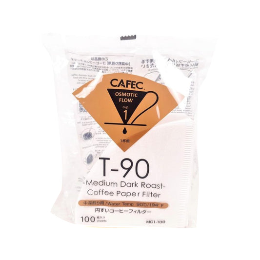 Opakowanie filtrów Cafec T-90 Medium Dark Roast 1 cup, 100 sztuk, z pomarańczową etykietą